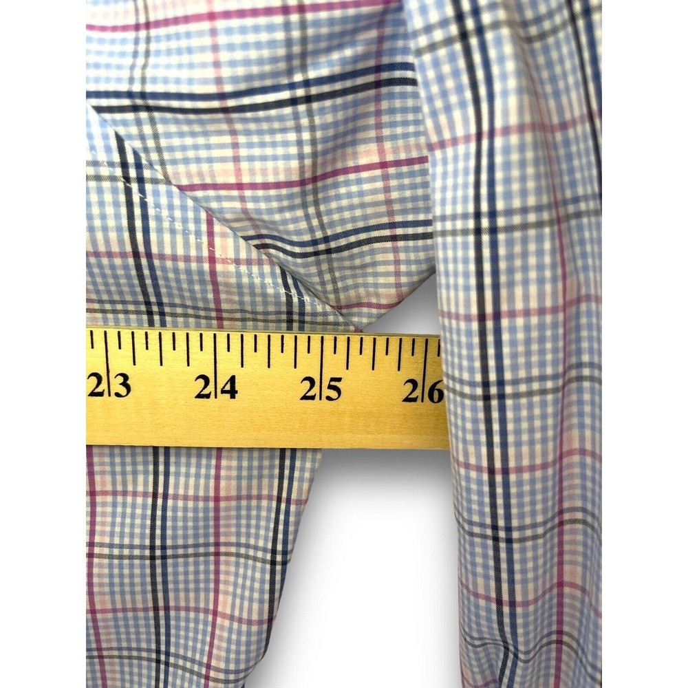 Bonobos Blue Plaid Pattern Men's 17-36 Stretch Slim Fit - Picture 9 of 13